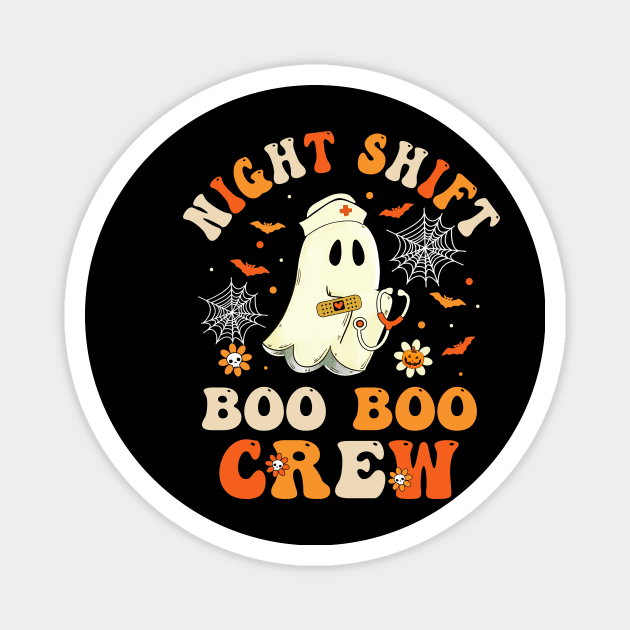 Night Shift Boo Boo Crew Doctor Nurse Ghost Halloween Magnet by James Green